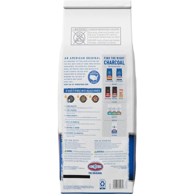 Kingsford 32071 Original Charcoal Briquettes, 8 lb, Black