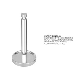 Ivilon Countertop Paper Towel Holder - Steady and Easy Tear - Fits All Paper Towel Rolls - Chrome
