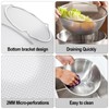 304 Metal Stainless Steel Colander Strainer Mixing Bowl With Microporous
