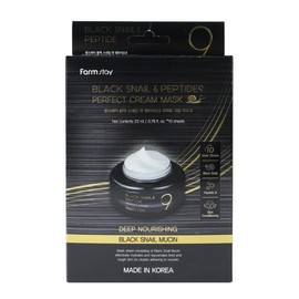 Farm Stay 팜스테이 블랙 스네일 앤 펩타이드9 퍼펙트 크림 마스크 23ml(10매) Farm Stay Black Snail & Peptide 9 Perfect Cream Mask 23ml (10 Sheets)