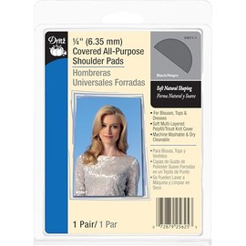 Dritz 103549 53071-1 Shoulder Pads, Covered All-Purpose, 1/4", Black