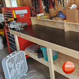 RESILIA Work Bench Mat - 30" X 96" X 0.06" Scratch-Resistant PVC Mats - Protect Your Workbench, Table, or Tool Station from Painting, Woodworking, Crafting, Building, & More, Black, Made in USA