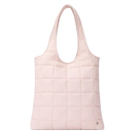 WESTBRONCO Puffer Shoulder Bag for Women Quilted Hobo Tote Bags, Lightweight Puffy Handbags, Work Bag with Laptop Compartment, Pink