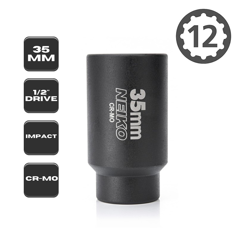 NEIKO 02526A 35mm Socket | 1/2” Drive Deep Impact Socket