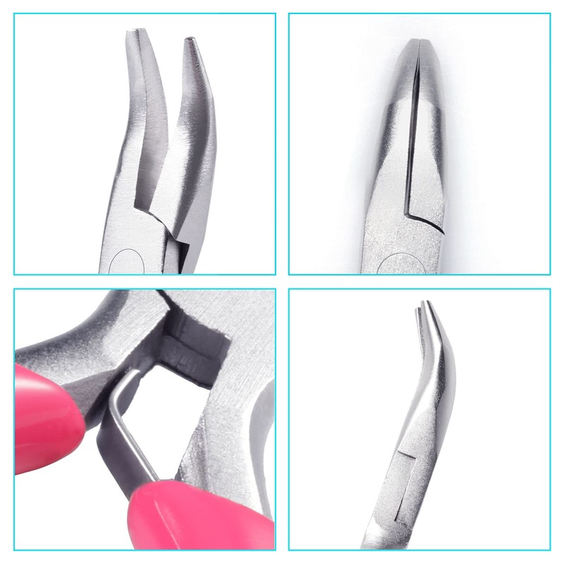 SPEEDWOX Mini Long Nose Pliers Curved 3 Inch Chain Plier