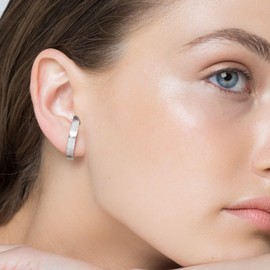 Minimalist Sterling Silver Stud Earrings Geometric Earrings Hypoallergenic Huggie Earrings Stocking Earrings