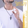 GoldChic Jewelry Serpent Pendant Mens Cross Necklace, Black Snake Christian
