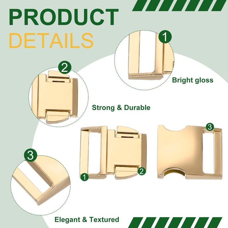 PATIKIL Metal Buckle, 4 Pack Quick Side Release Clips for