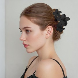 6 Pack Large Hair Clips, Elegant Flower Claw Clips, Non-Slip Thin Thick Curly Hair Strong Hold Hair Pins, Hair Accessories for Women Girls, Hair Claw Clips for Wedding Prom Party Holiday(4.3 Inch)