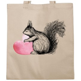 Shirtracer Baumwolltasche - Taschen - Eichhörnchen mit Herz I Eichhörnchen Liebe Geschenk Pärchen I Paar Geschenkidee Valentinstag - Unisize - Naturweiß