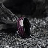 Holizaly 8mm Black Men's Tungsten Wedding Ring Cosmic Elements Polished