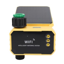 Generic Solar Sprinkler Timer, Smart APP Remote Control WiFi Water Timer with Solar Panel, Dual Power Programmable Automatic Irrigation Controller System for Lawn, Yard