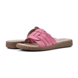 CLIFFS BY WHITE MOUNTAIN Women's Squarely Sandal, Fuchsia/Nubuck, 6 M