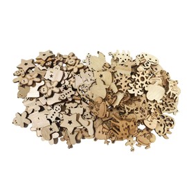 Christmas Ornaments 190 Pcs Wooden Snowflake Christmas Tree Snowman Reindeer Santa Claus Ginger Man Wood Chip Slice Pendant Christmas Tree Ornament Nordic Christmas Ornament DIY Handmade (Mixed D)