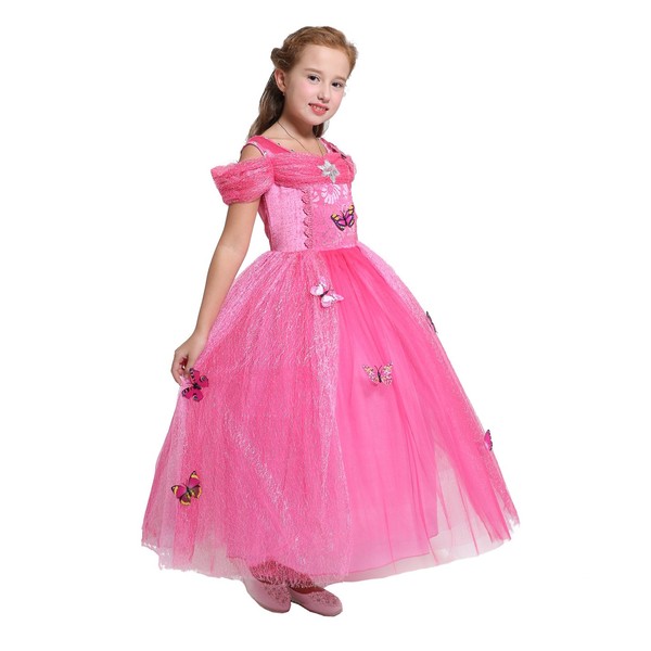 Dressy Daisy Girls Princess Cinderella Dress Costume Halloween Party Fancy Dress , hotpink