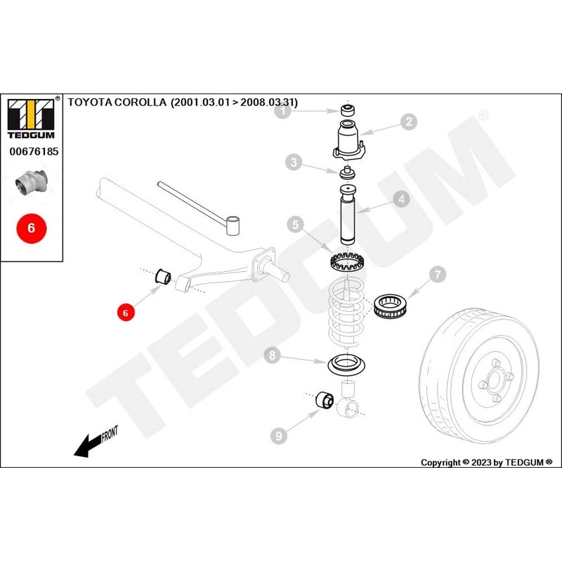 TEDGUM 00676185 REAR Carrier Bushing (Left/Right)