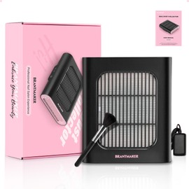 BRANTMAKER Nail Dust Collector, Dust Collector nail tech with Brush and Reusable Filter, 2 Modes Profesional Nail Vacuum, Fan Vent Nail Dust Extractor (Black& Pink)