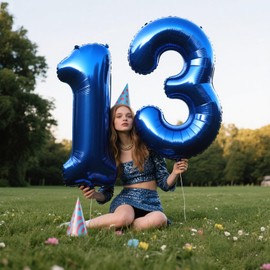 40 Inch Number Blue 3 Balloon,Large Dark Blue Foil Number Balloons 3rd 13 23 30 for Boys Girls,Digit Three Balloons Birthday Anniversary Events Party Decorations Supplies