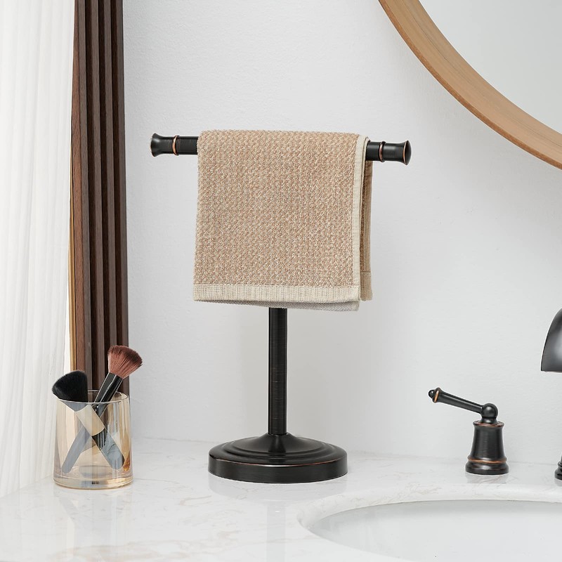RUMOSE 13 Inch Oil Rubbed Bronze Towel Stand Hand Towel