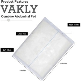 48 Pack 8''x10'' Abdominal ABD Combine Pads - High Absorbency Sterile Individually Wrapped 8x10 Inches Non-Adherent Absorbent Post-Op Gauze - Heavy-Draining Trauma & First Aid Wound Dressing