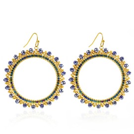 Large Vintage Pearl Earrings for Women Bohemian Hoop Earrings Exaggerated Lightweight Hoop Earrings, Stainless Steel, No Gemstone