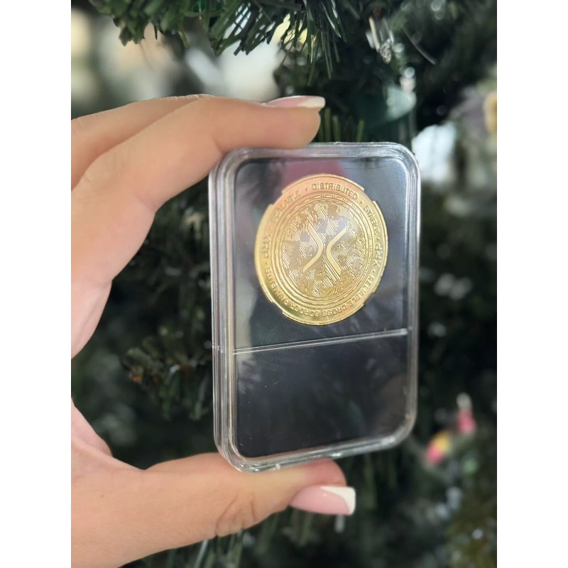 XRP Coin Metal Physical Coin In Plastic Protective Case