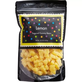 Yellow Gummy Bears Sugared, 1.3 Pound Resealable Bag, Yellow Candy, Lemon Flavored, The Hampton Popcorn & Candy Company