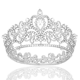 YARIEW Silver Crystal Tiaras and Crowns for Women Rhinestone Queen Crown Tiaras for Girl Crowns for Women Hair Accessories for Birthday Party Wedding Prom