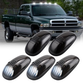 SHINEFIT LED Cab Roof Lights Replacement for 1999-2002 Ram 1500 2500 3500 Smoked Top Cab Clearance Marker Lights for Ram Truck
