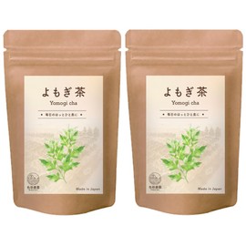 Shikisai Farm Domestic Yomo-gi Tea, Tea Bags 3g×30 Packs, 2-Bag Set, Mugwort Tea, Caffeine-Free, Gift for Pregnant Women