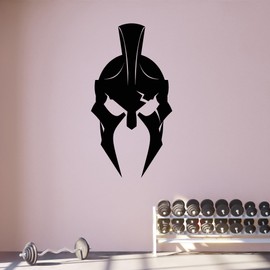 Vinyl Wall Decal Spartan Helmet Scar Warrior Stickers Large Decor (3540ig) Black