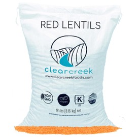 CLEAR CREEK Certified Glyphosate Residue Free Red Lentils | 18 LBS | Non-GMO | Kosher | Vegan