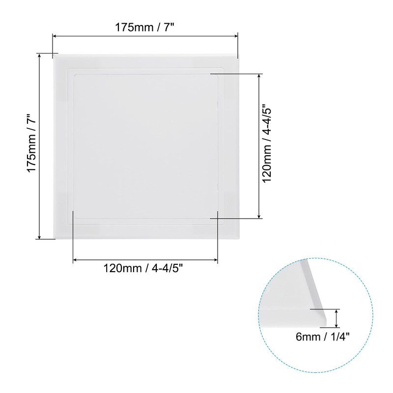 PATIKIL 5x5 inch(120x120mm) Self-Adhesive Access Panel, ABS Plumbing Access Doors