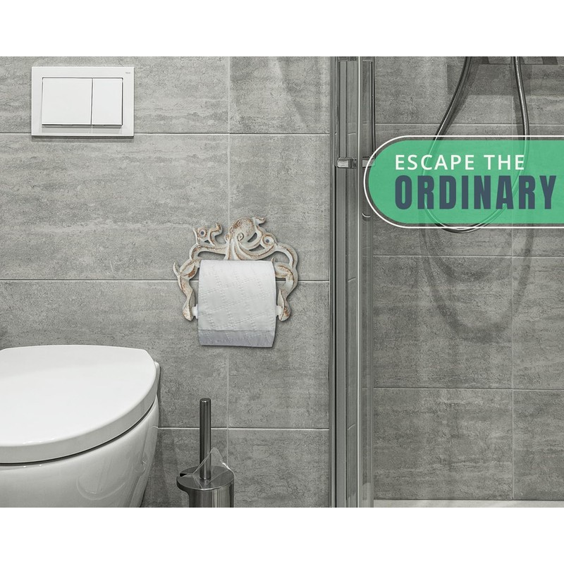 Decorative Cast Iron Octopus Toilet Paper Holder – Wall Mounted