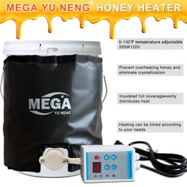 Honey Heater,Pail Heater,Drum Heater,Drum Heating Blanket,5Gal Band Heater,Honey Bucket Heater, Fixed Internal Thermostat and Timers Max Temp 130℉,350W,120V.