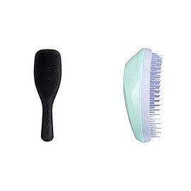 Tangle Teezer Fine & Fragile Mint Violet, ProfessionHaarb√ºrste speziell f√ºr feines und br√ºchiges Haar & Wet Detangler Midnight Black, Eine Haarb√ºrste f√ºr nasses Haar mit flachem Griff f√ºr idealen Halt