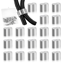 Aluminium Crimping Loop Preformed Choke Clamps Rope Clamp, Pack of 20 8 mm Expander Rope, Press Sleeves Press Clamps Wire Rope Choke Clamps for Trailers, Tarpaulin Rope, Rope Clamps, Crimp Sleeves