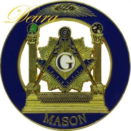 FREEMASON Masonic 3" Inch  Cut out Car Auto Emblem  Blue // Gold DMCE02