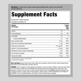 Iron Supplement Gummies | 90 Count | with Vitamin B-12 | Grape Flavor | Vegan Formula | Vegetarian, Non-GMO, Gluten Free | by Piping Rock