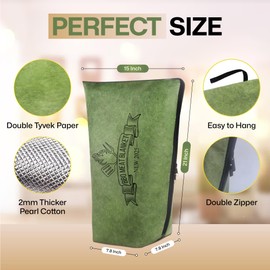 TAZ USA BBQ Blanket for Resting Meat, Meat Resting Bag with Double Zipper, Reusable Premium Brisket Blanket, Smoker Grilling Meat Blanket with Wide Mouth for Large Brisket/Beef (Green)
