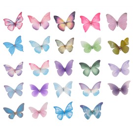 Pack of 24 Butterfly Hair Clips, Hair Clips, Butterfly Hair Clips for Women, Girls and Children, Glitter 3D Hair Clips Set for Bridal Accessories, Parties, and Daily Styling