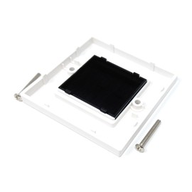 White Brush Plate Faceplate Wall Mounted Installation Tidy Cable Pass Through Insert for Wires and Cable Access (Single 86 x 86mm, White Black)