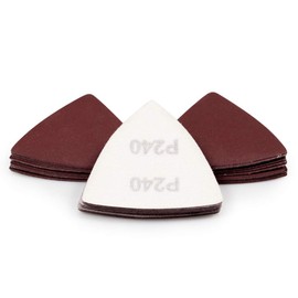 SPEEDWOX 30 Pcs Hook and Loop Triangle Sandpaper 240 Grit 80mm 3-1/8 Inches for Oscillating Multi Tool Detail Sander Sanding Discs Triangle Sanding Pads