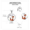 YAFEINI Fox Necklace Sterling Silver Fox Pendant Necklace Cute Fox