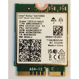 AX411ngw Ax411 Ax1690i Double Connect WiFi 6E CNVoi2 Tri Band 2.4 | 5 | & 6GHz DCT Wireless Card for Intel Killer chip Laptop