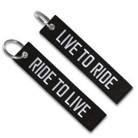 LIVE TO RIDE RIDE TO LIVE Danger Race Sport Racing Motorcycle Motorbike Biking Biker Ride Riding Car Dirtbike Motor Vehicle Motorcycling Club Keychain Key Tag Chain Fob Ring, Mixed, 5.1 x 1.2 inches