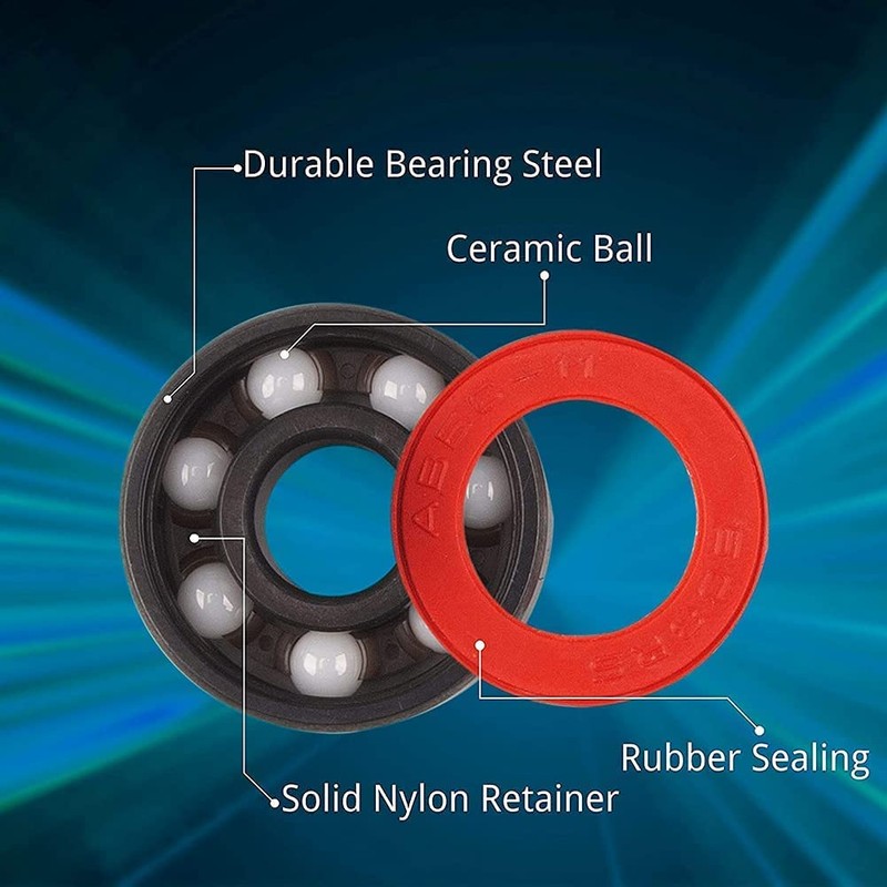 Senston 8 Pieces Bearings Skateboard High Speed Double Shielded Ceramic