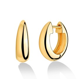 LOYATA Gold Huggie Hoop Earrings 14K Gold Plated Dainty Small Simple Hypoallergenic Jewelry Gift for Women (Drop Shaped Earrings)