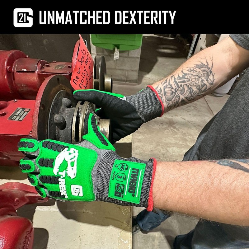 MAGID T-Rex Impact Gloves, 1 Pair, Size XL, 21-Gauge Thin