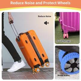 Rosaerpy New Upgrade Luggage Wheel Covers 8 Pieces Carry On Luggage Wheel Protectors 8 Pieces to Prevent Wear and Tear Reduce Noise for Suitcases with Wheels (Pink)